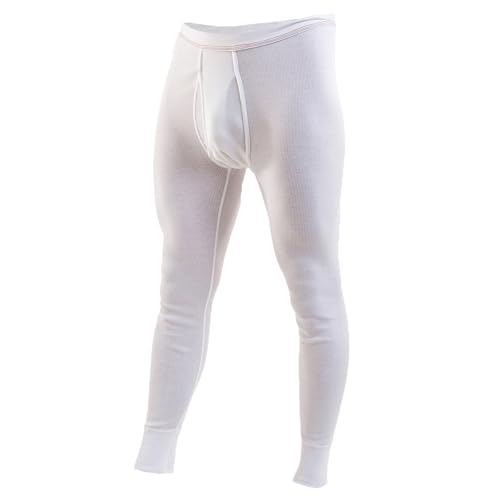 HERMKO 3542 Herren Lange Unterhose Doppelripp mit Eingriff aus 100% Bio-Baumwolle, Größe:D 10 = EU 4XL, Farbe:weiß von HERMKO