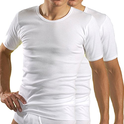 HERMKO 3840 2er Pack Herren Kurzarm Shirt (Weitere Farben), 100% Bio-Baumwolle, Größe:D 9 = EU 3XL, Farbe:weiß von HERMKO
