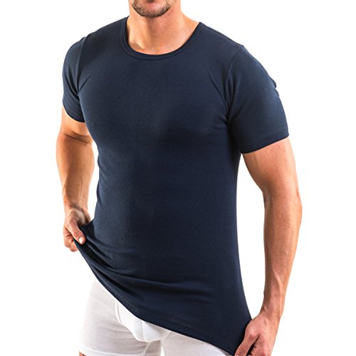 HERMKO 3840 Herren Business Shirt aus 100% Bio-Baumwolle, Kurzarm Hemd, 1/2-Arm Unterhemd in vielen Farben, Größe:D 14 = EU 8XL, Farbe:Marine von HERMKO