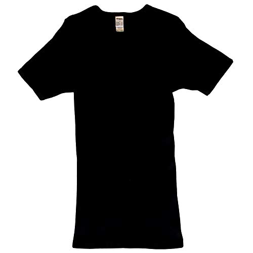 HERMKO 3842 Herren Kurzarm Shirt Doppelripp aus Bio-Baumwolle, 1/4- Arm Unterhemd, Größe:D 5 = EU M, Farbe:schwarz von HERMKO