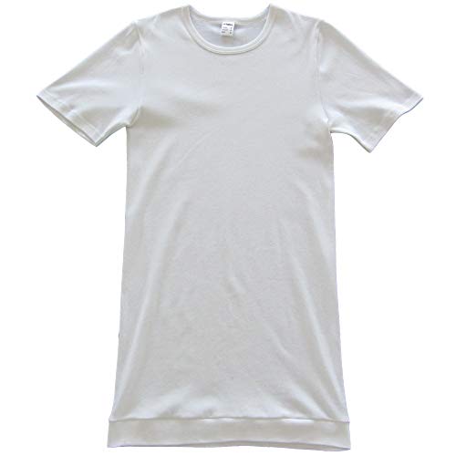 HERMKO 384710 Extralanges Herren Kurzarm Shirt Mir Rundhals und Weichbund als Abschluss, 100% Bio-Baumwolle, Größe:D 8 = EU XXL, Farbe:weiß von HERMKO