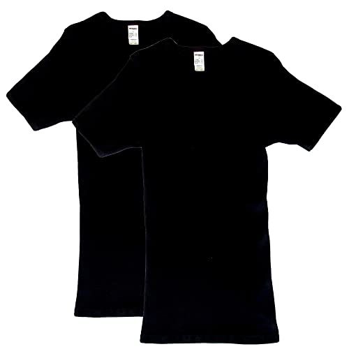 HERMKO 3848 Herren Bio Kurzarm Shirt Doppelripp 2er Pack, Größe:D 7 = EU XL, Farbe:schwarz von HERMKO