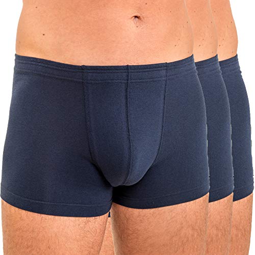 HERMKO 3901 3er Pack Herren Boxershorts Pant aus 100% Bio-Baumwolle, Größe:D 4 = EU S, Farbe:Marine von HERMKO