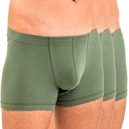 HERMKO 3901 3er Pack Herren Boxershorts Pant aus 100% Bio-Baumwolle, Größe:D 5 = EU M, Farbe:Olive von HERMKO