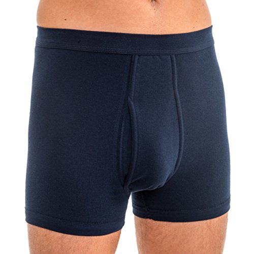 HERMKO 3940 4er Pack Herren Pagen mit Eingriff Schlüpfer und angeschnittenem Bein hoher Bund/Leib aus 100% Bio-Baumwolle, Größe:D 8 = EU XXL, Farbe:Marine von HERMKO