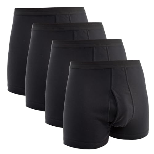 HERMKO 3940 4er Pack Herren Pagen mit Eingriff Schlüpfer und angeschnittenem Bein hoher Bund/Leib aus 100% Bio-Baumwolle, Größe:D 8 = EU XXL, Farbe:schwarz von HERMKO