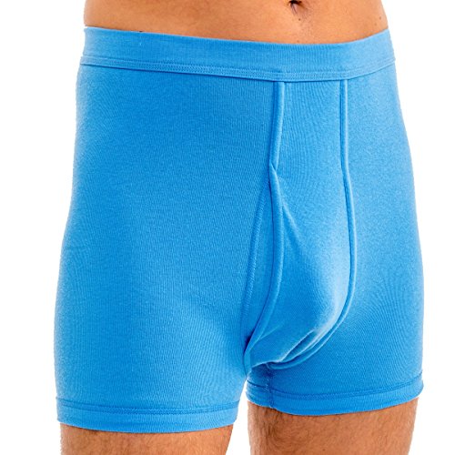 HERMKO 3940 Herren Pagen mit Eingriff Schlüpfer mit angeschnittenem Bein hoher Bund/Leib 100% Bio-Baumwolle Kochfest, Größe:D 11 = EU 5XL, Farbe:hellblau von HERMKO