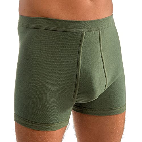 HERMKO 3940 Herren Pagen mit Eingriff Schlüpfer mit angeschnittenem Bein hoher Bund/Leib 100% Bio-Baumwolle Kochfest, Größe:D 14 = EU 8XL, Farbe:Olive von HERMKO