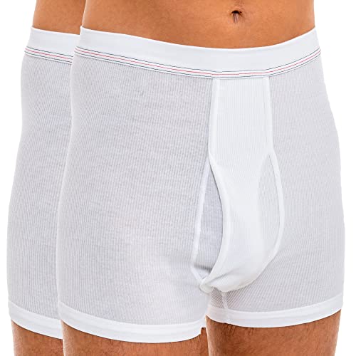HERMKO 3942 2er Pack Herren Pagen Doppelripp aus 100% Bio-Baumwolle sehr hoher Bund/Leib mit Eingriff, Größe:D 10 = EU 4XL, Farbe:weiß von HERMKO
