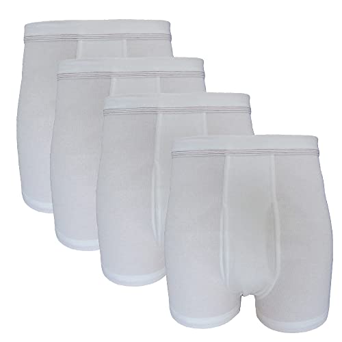 HERMKO 3942 4er Pack Herren Pagen aus Bio-Baumwolle (Doppelripp) - sehr hoher Leib, Größe:D 7 = EU XL, Farbe:weiß von HERMKO