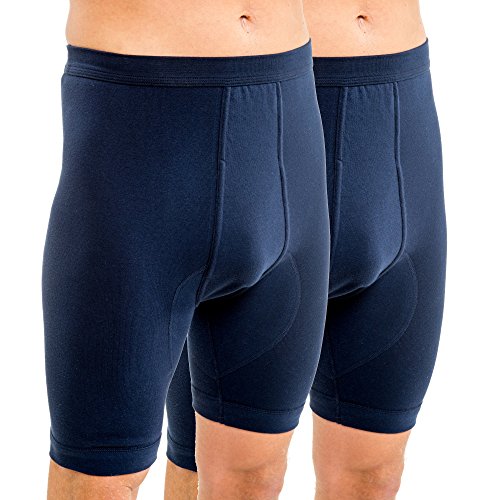 HERMKO 3980 2er Pack Herren Longpant mit Eingriff, hoher Leib aus 100% Bio-Baumwolle, Größe:D 11 = EU 5XL, Farbe:Marine von HERMKO