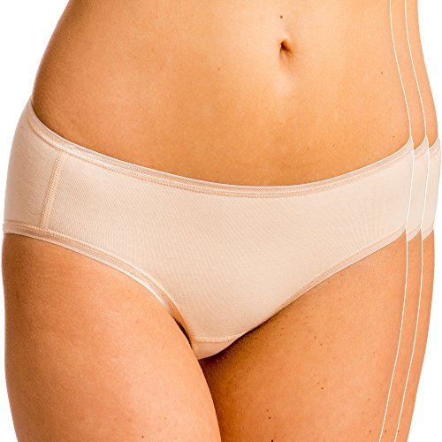 HERMKO 5031 3er Pack Damen Midi-Slip aus 95% Baumwolle + 5% Elastan, Farbe:Cream (hautfarben), Größe:48/50 (XL) von HERMKO