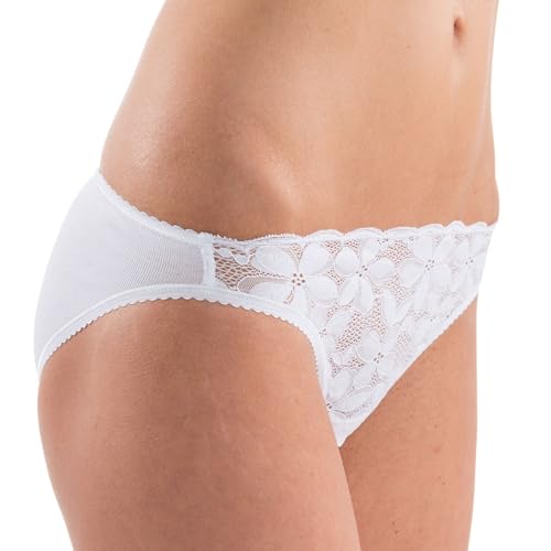 HERMKO 503288 Damen Mini-Slip mit Spitze, Farbe:weiß, Größe:36/38 (S) von HERMKO