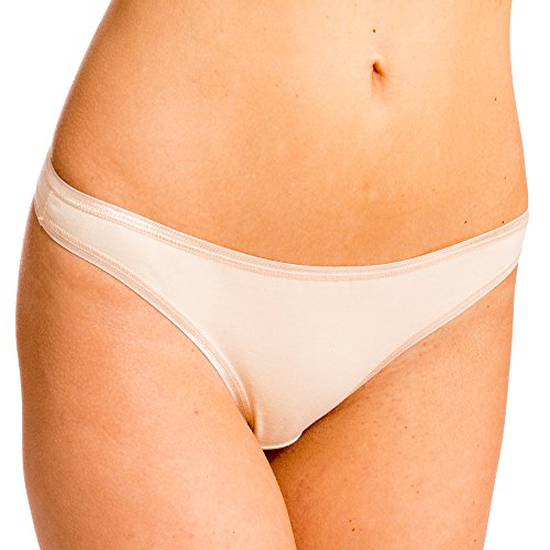 HERMKO 5050 3er Pack Damen Strings aus Baumwolle/Elastan, Farbe:Cream (hautfarben), Größe:32/34 (XS) von HERMKO