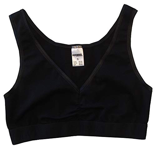 HERMKO 5420 2er Pack Damen Bustier mit schönem Sportbund, Farbe:schwarz, Größe:36/38 (S) von HERMKO