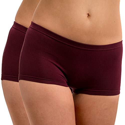 HERMKO 5700 2er Pack Damen Panty aus anschmiegsamer Baumwolle/Elastan, Farbe:Bordeaux, Größe:52/54 (XXL) von HERMKO