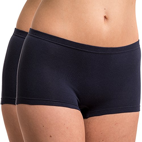 HERMKO 5700 2er Pack Damen Panty aus anschmiegsamer Baumwolle/Elastan, Farbe:Marine, Größe:32/34 (XS) von HERMKO