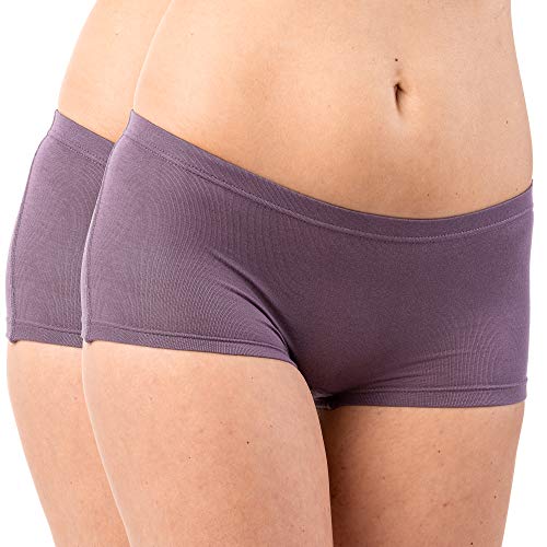 HERMKO 5700 2er Pack Damen Panty aus anschmiegsamer Baumwolle/Elastan, Farbe:Pflaume, Größe:32/34 (XS) von HERMKO