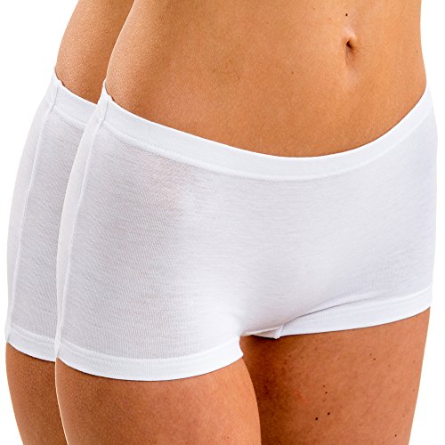 HERMKO 5700 2er Pack Damen Panty aus anschmiegsamer Baumwolle/Elastan, Farbe:weiß, Größe:40/42 (M) von HERMKO