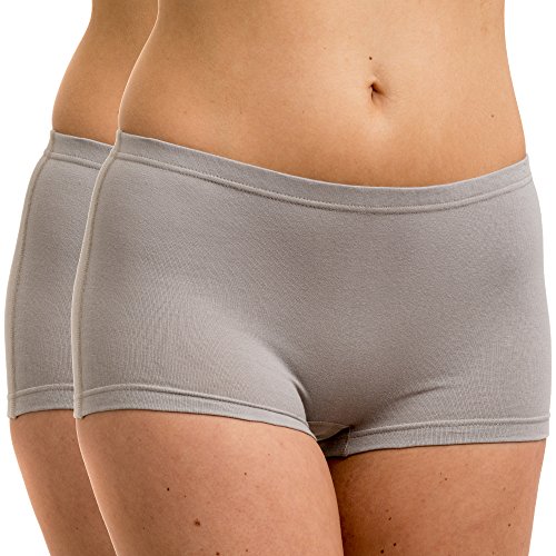 HERMKO 5700 2er Pack Damen Panty aus anschmiegsamer Baumwolle/Elastan, Farbe:grau, Größe:36/38 (S) von HERMKO