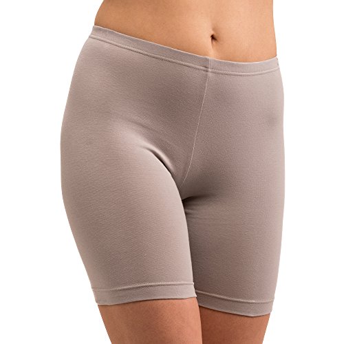 HERMKO 5780 Damen Longpant aus Baumwolle/Elastan Schlüpfer, Farbe:grau, Größe:48/50 (XL) von HERMKO