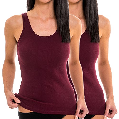 HERMKO 61310 2er Pack Damen Tank Top Funktionsunterwäsche, Farbe:bordeaux, Größe:48/50 (XL) von HERMKO