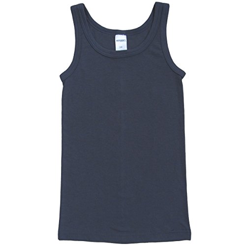 HERMKO 62800 Kinder Funktions-Tank Top schnelltrocknendes Unterhemd für Jungen und Mädchen, Farbe:Graphit, Größe:128 von HERMKO