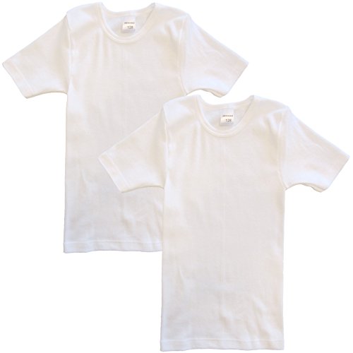 HERMKO 62810 2er Pack Kinder kurzarm Funktionsshirt für Sport und Alltag, Farbe:weiß, Größe:104 von HERMKO