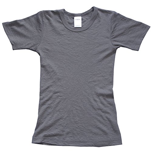 HERMKO 62810 Kinder Funktionswäsche Kurzarm Shirt, Funktionsunterhemd für Mädchen und Jungen, Farbe:Graphit, Größe:164 von HERMKO