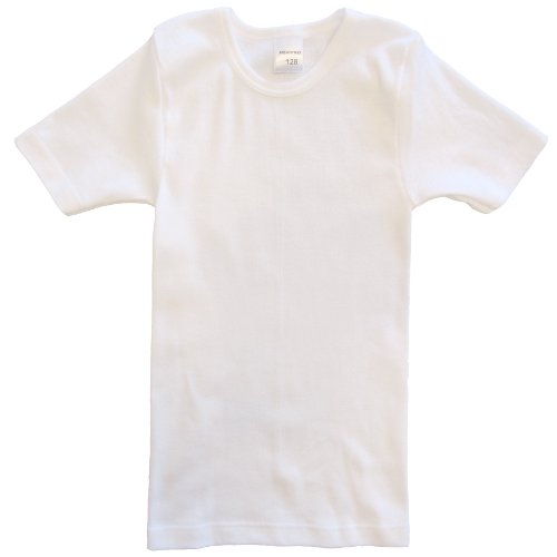HERMKO 62810 Kinder Funktionswäsche Kurzarm Shirt, Funktionsunterhemd für Mädchen und Jungen, Farbe:weiß, Größe:128 von HERMKO