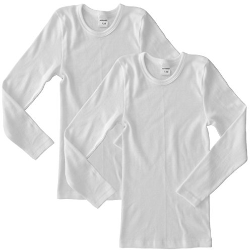 HERMKO 62830 2er Pack Kinder langarm Funktionsunterhemd, Farbe:weiß, Größe:104 von HERMKO