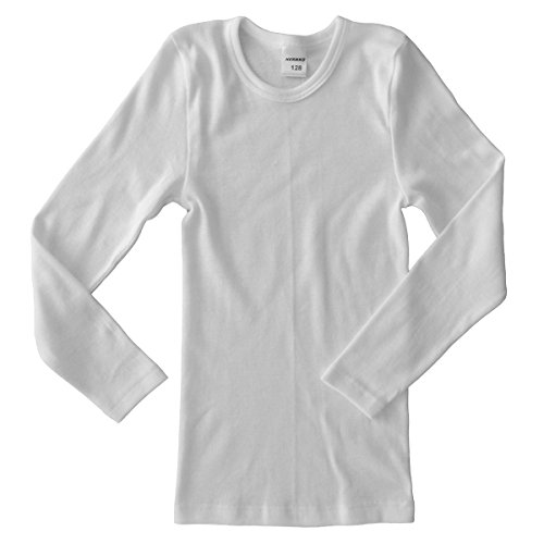 HERMKO 62830 Kinder Funktionswäsche Langarm Shirt Unterwäsche, atmungsaktiv und schnelltrocknend, ideal für Sport und Freizeit, Farbe:weiß, Größe:164 von HERMKO