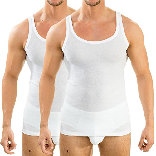 HERMKO 63000 2er Pack Herren Funktionsunterhemd, Tank Top (Weitere Farben), Größe:D 8 = EU XXL, Farbe:weiß von HERMKO
