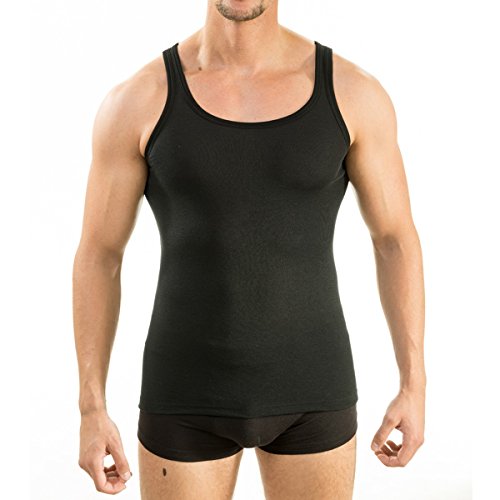 HERMKO 63000 Herren Funktionsunterwäsche Unterhemd (Weitere Farben), Größe:D 5 = EU M, Farbe:schwarz von HERMKO