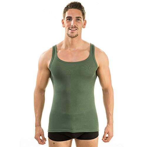 HERMKO 63000 Herren Funktionsunterwäsche Unterhemd (Weitere Farben), Größe:D 12 = EU 6XL, Farbe:Olive von HERMKO