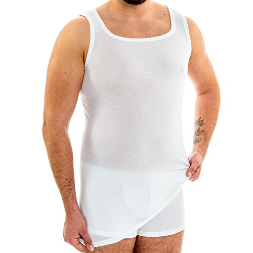 HERMKO 63027 2er Pack Herren Funktionsunterhemd extralang, Größe:D 6 = EU L, Farbe:weiß von HERMKO