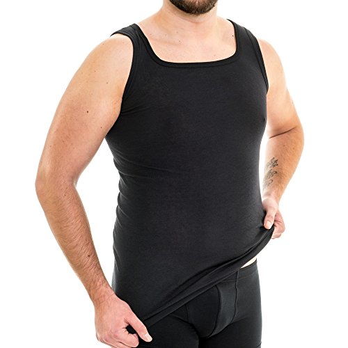 HERMKO 63027 Herren Tank Top Funktionsunterwäsche extralang, Größe:D 8 = EU XXL, Farbe:schwarz von HERMKO