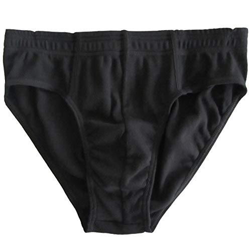 HERMKO 8300 2er Pack Herren Slip mit Dehnbund aus Baumwolle/Elastan, Größe:D 5 = EU M, Farbe:schwarz von HERMKO