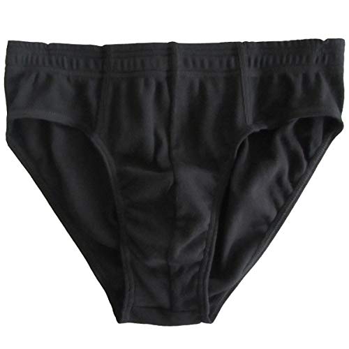 HERMKO 8300 2er Pack Herren Slip mit Dehnbund aus Baumwolle/Elastan, Größe:D 6 = EU L, Farbe:schwarz von HERMKO