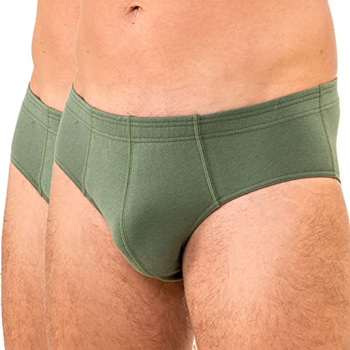 HERMKO 8300 2er Pack Herren Slip mit Dehnbund aus Baumwolle/Elastan, Größe:D 8 = EU XXL, Farbe:Olive von HERMKO