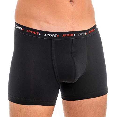 HERMKO 8950 Herren Pant Boxershorts mit Webbund, Größe:D 10 = EU 4XL, Farbe:schwarz - Sport von HERMKO