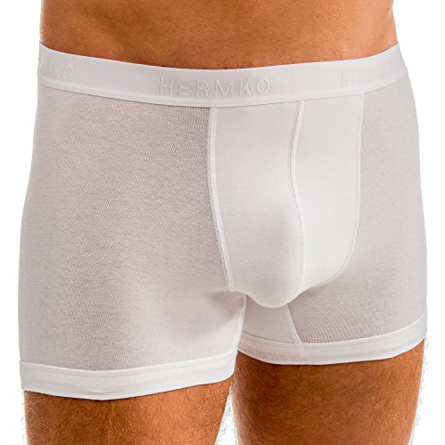 HERMKO 8950 Herren Pant Boxershorts mit Webbund, Größe:D 4 = EU S, Farbe:weiß von HERMKO