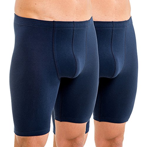 HERMKO 8955 2er Pack Herren Longpant - Knielange Unterhose mit Dehnbund aus Baumwolle/Elastan - Formstabil, Bequem und Hautfreundlich, Größe:D 6 = EU L, Farbe:Marine von HERMKO