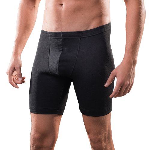 HERMKO 8955 2er Pack Herren Longpant - Knielange Unterhose mit Dehnbund aus Baumwolle/Elastan - Formstabil, Bequem und Hautfreundlich, Größe:D 7 = EU XL, Farbe:schwarz von HERMKO