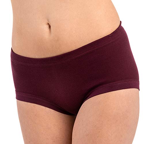 HERMKO 9114001 3er Pack Damen Taillenslip aus Bio-Baumwolle, Farbe:Bordeaux, Größe:48/50 (XL) von HERMKO