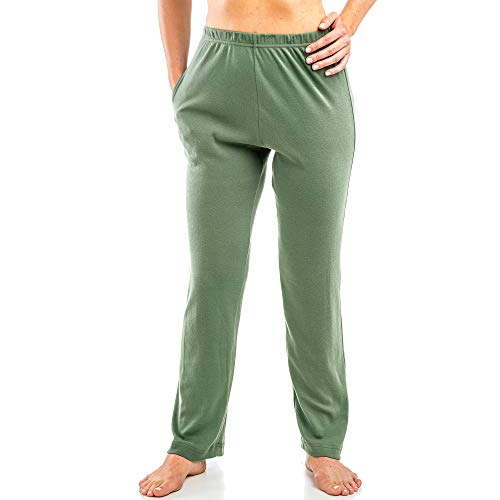 HERMKO 984 2er Pack Homewear Hose aus Bio-Baumwolle für Damen und Herren, Farbe:Olive, Größe:48/50 (XL) von HERMKO