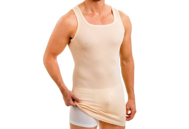 HERMKO Achselhemd 16027 Herren extralanges Unterhemd aus Baumwolle / Modal von HERMKO