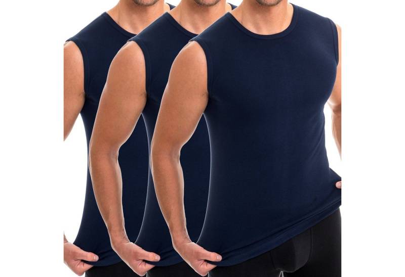 HERMKO Achseltop 3040 3er Pack Herren Tank Top Unterhemd mit Rundhals-Ausschnitt von HERMKO