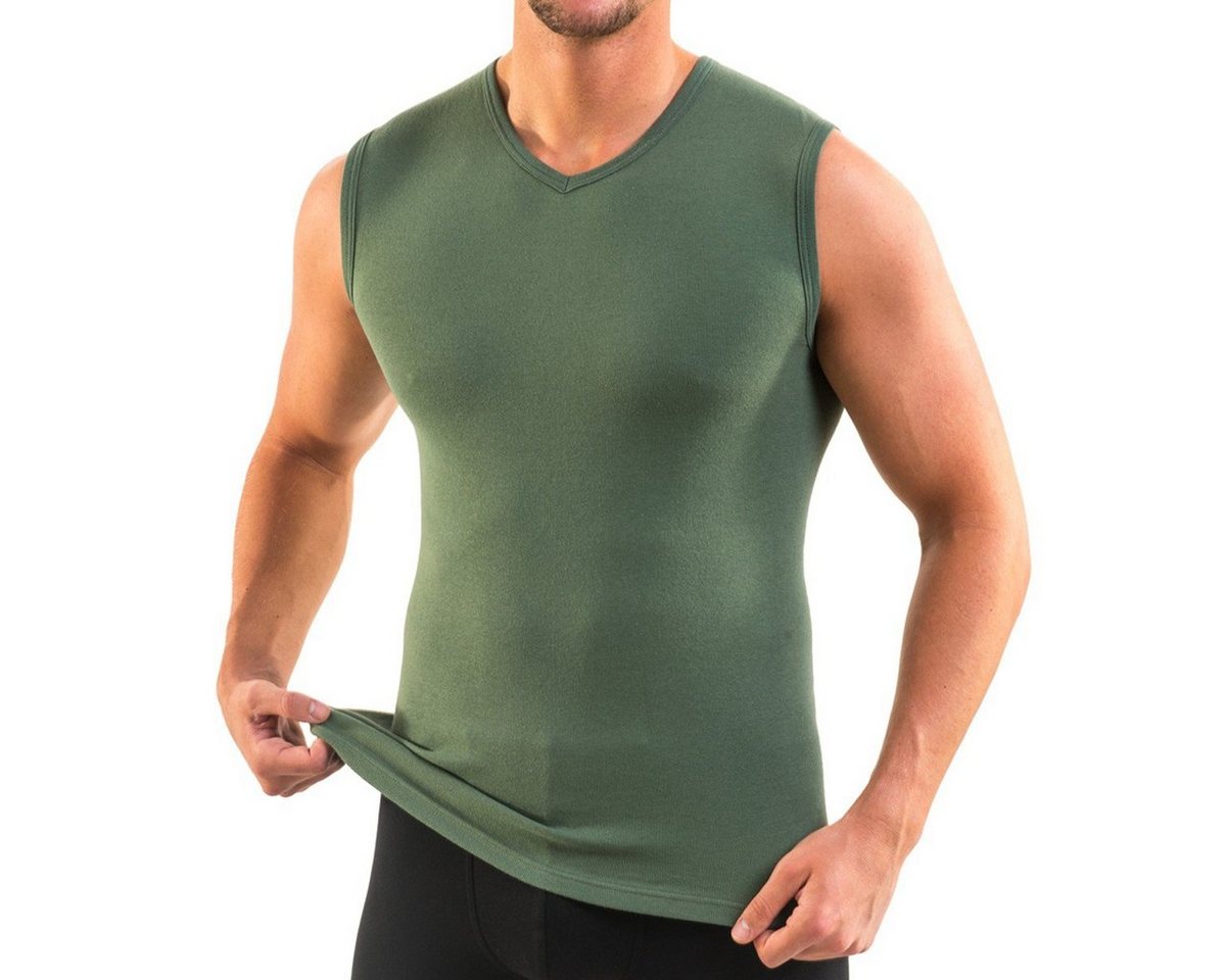 HERMKO Achseltop 3050 Herren Muskelshirt V-Neck aus 100% Bio-Baumwolle Vest Unterhemd von HERMKO