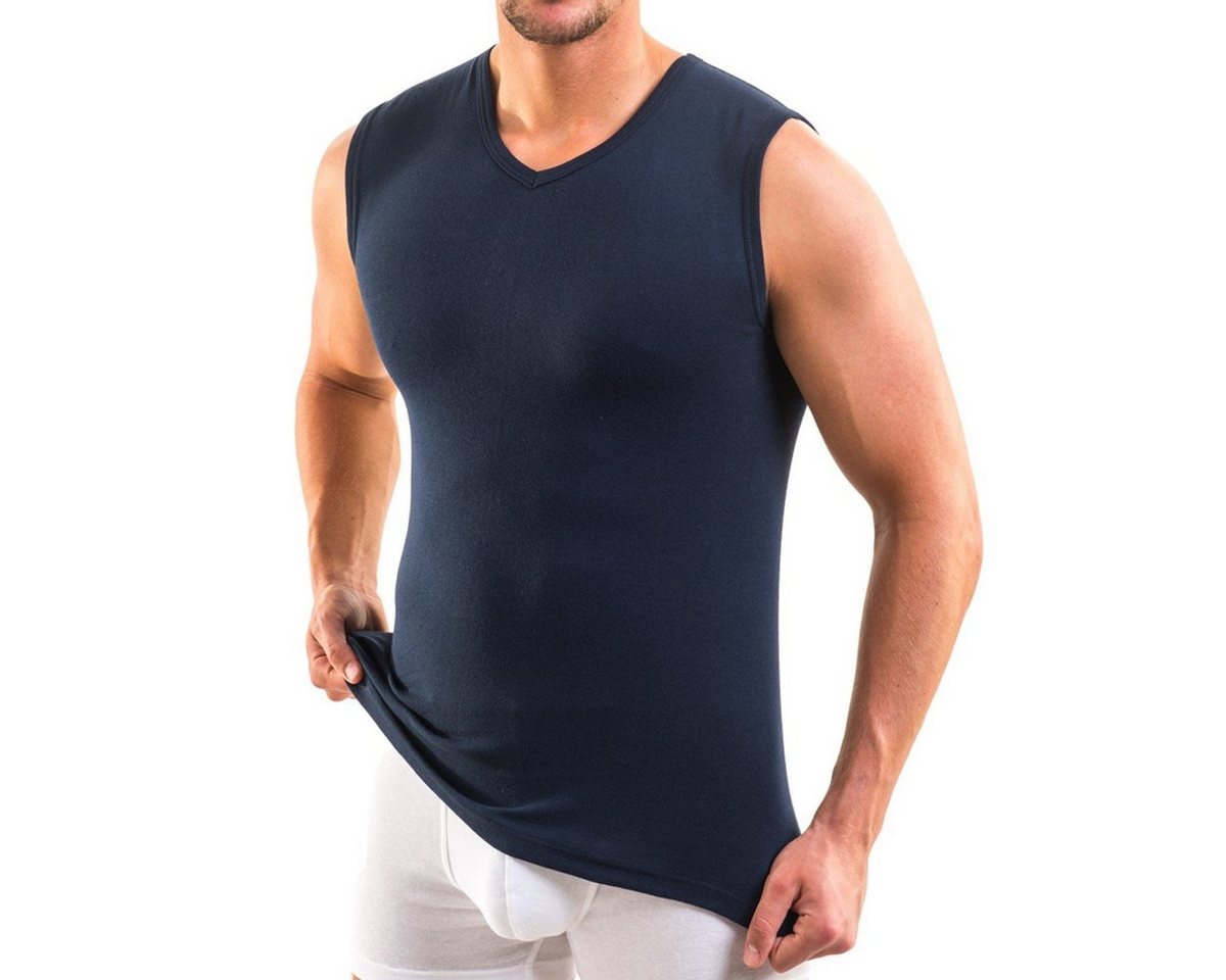 HERMKO Achseltop 3050 Herren Muskelshirt V-Neck aus 100% Bio-Baumwolle Vest Unterhemd von HERMKO